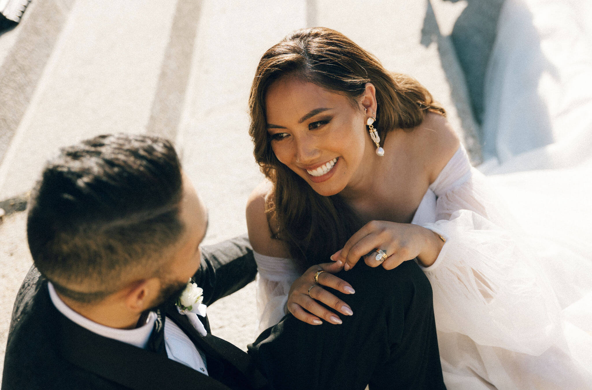 romantic couple at French wedding venue