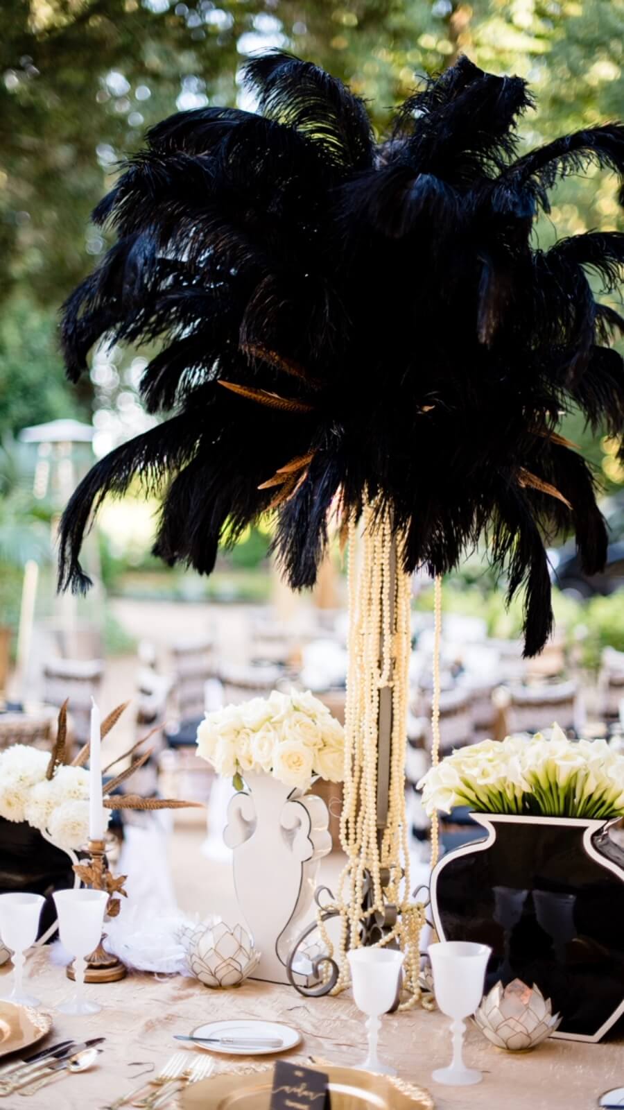 table decor at a french castle wedding